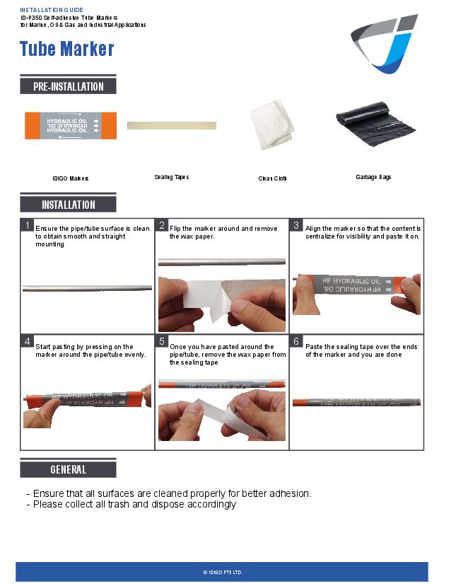 ID-P350 Installation Guide (Tube Marker), front page image